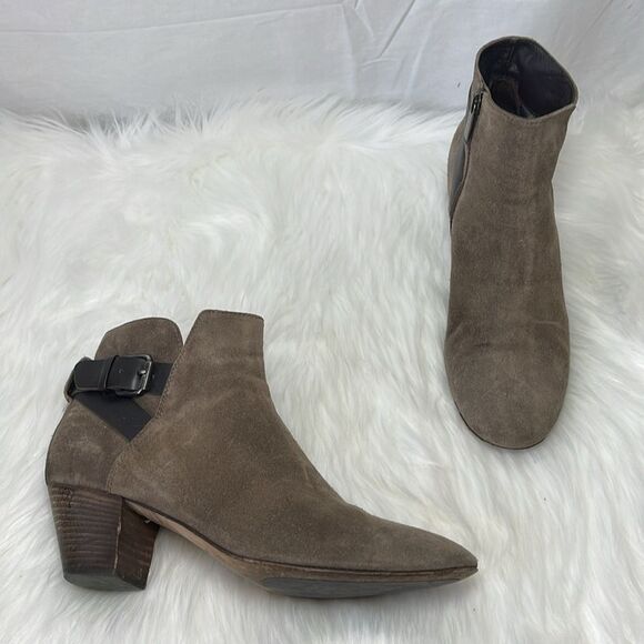 Aquatalia Farin Taupe Suede Booties Sz 10 - Picture 2 of 10